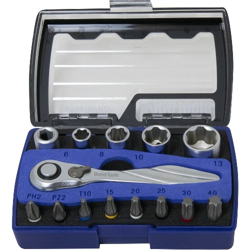 Bits- och hylsnyckelsats 1/4" BONDTOOLS BT1415 PRO